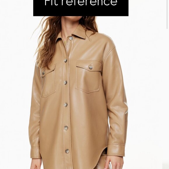 Size XL Aritzia Wilfred Ganna Jacket in Vegan Leather - Vin Gris - Picture 3 of 3